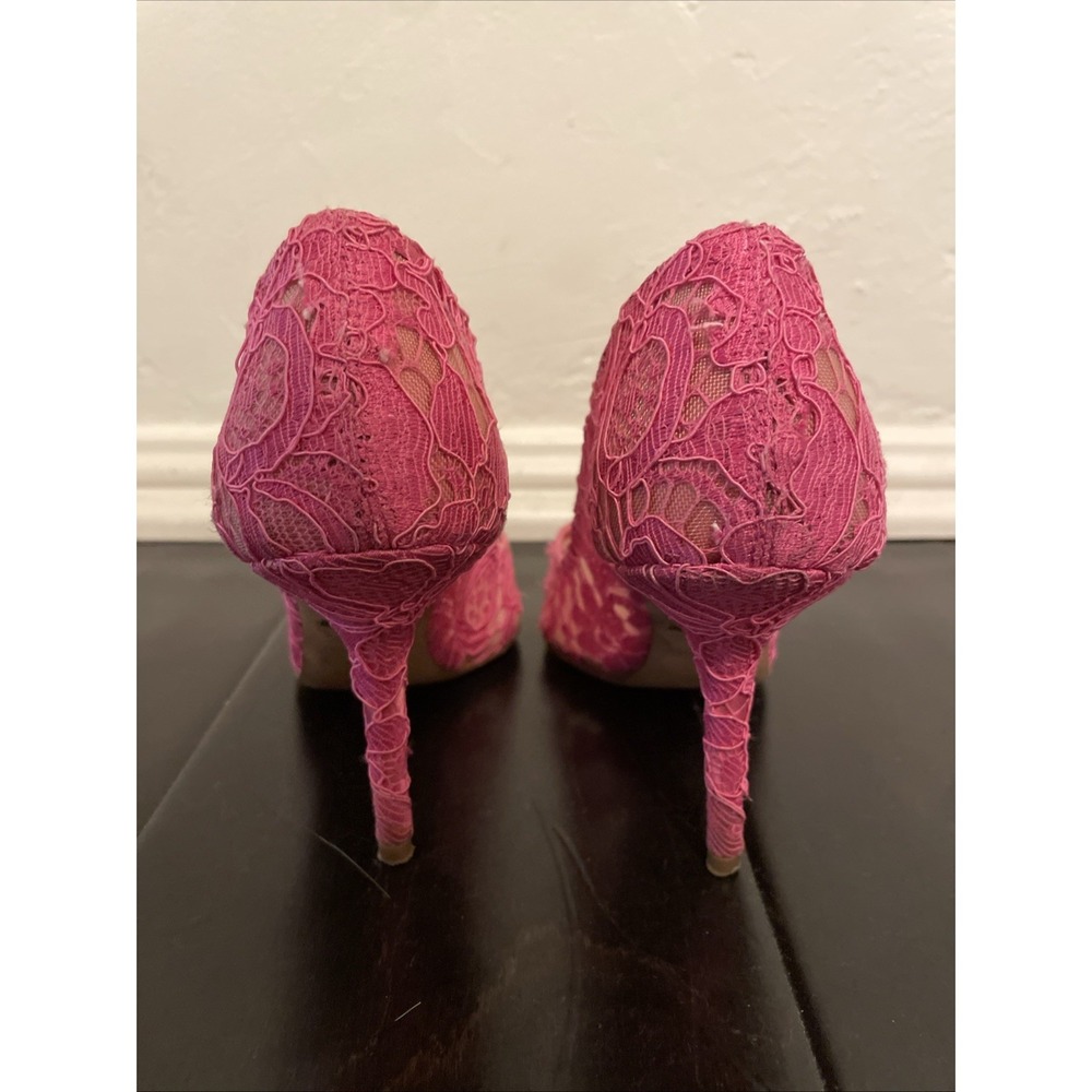 Dolce & Gabbana Women's Lace Pumps with Rose Size 37 Women Pink Shoes - Picture 6 of 8
